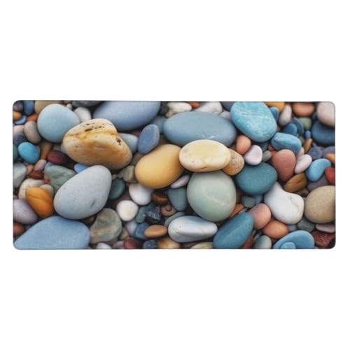 Tapis de souris gaming XXL 90x40 cm galets de plage pour bureau