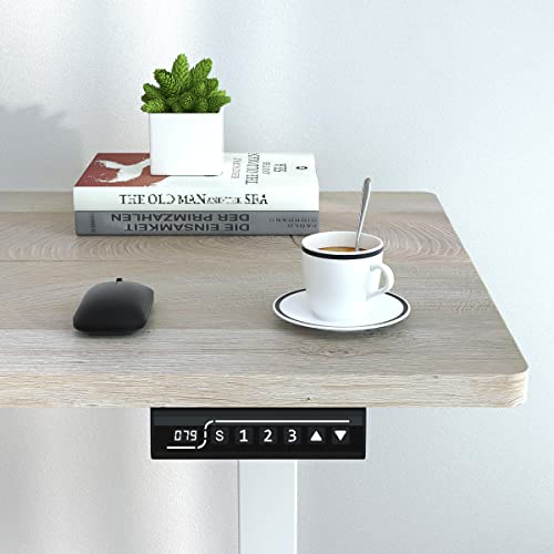 Jylh Joyseeker Electric Standing Desk, 48 X 24 Inches Adjustable Height Desk, Modern Sit Stand Up Desk With Memory Controller And Hook, Ergonomic Rising Desk For Home Office, Grey Wood Grain #TOP4