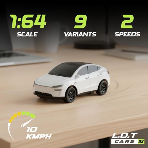 Image of L.O.T Cars Dash Remote Control Car Toy | 2.4Ghz, 1:64 Scale | Rc Cars, Rc Drifting Cars, Proportional Steering, Birthday Gift, Dual-Speed Modes & Lights with 100m Remote Range (Urban White)