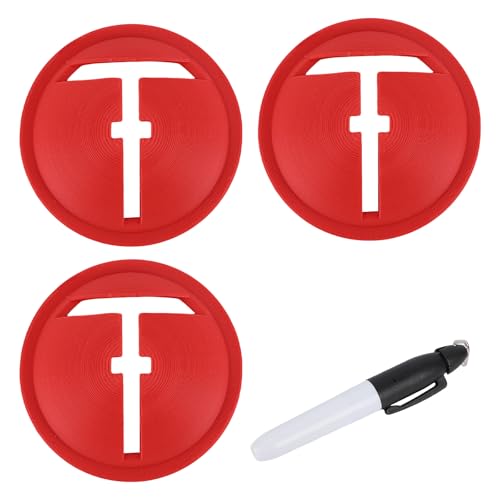 Fukaisu 3pcs Golf Ball Marker Liner, Red Plastic Golf Ball