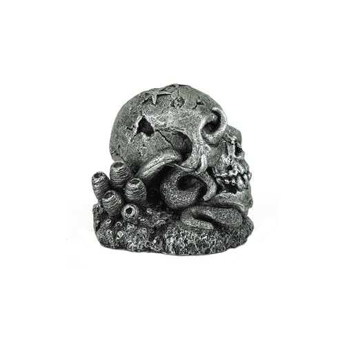 CLASSIC Skull with Octopus Aquarium Ornament (Action Feature) - Fish Tank Decoration - 125x108x112mm, 125 x 108 x 112mm - Image 3