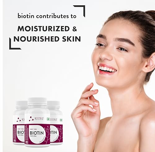 Image of Mypro Sport Nutrition Biotin | Beauty Capsules | Promotes Healthy Hair | Skin & Nails |Helps Support Energy Metabolism | Helps Convert Food Into Energy For Men And Women -60 Capsules