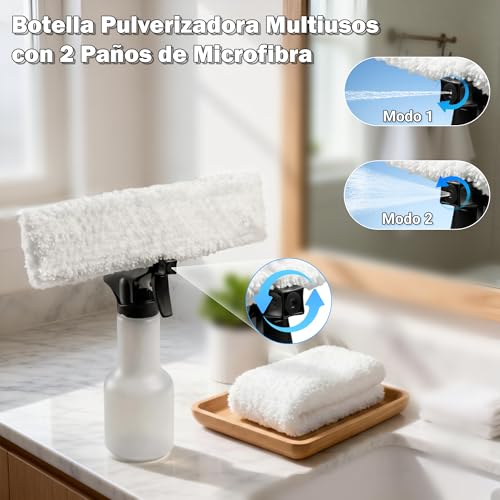 Miniatura 6 de Eave Limpiacristales Electrico, Set Limpiacristales Con 45min De Autonomía, Limpia Cristales Electrico Ventanas Con Boquilla De 28cm Y Depósito De 200ml, Apto Para Ventanas Y Espejos Verde