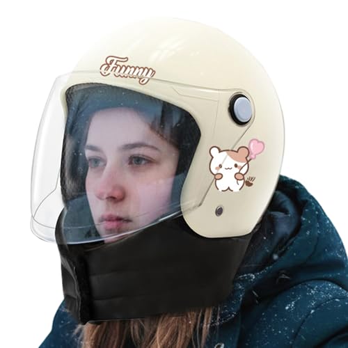 Wisylizv Casco de motocicleta certificado, protector de invierno para bicicleta eléctrica de cara completa, resistente al viento, calentador de cuello para todas las estaciones, equipo de seguridad