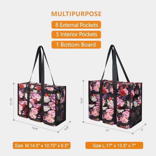 Image of TOPDesign Utility Water Resistant Tote Bag with 13 Pockets, Top Zipper Closure & Thick Bottom Support, for Working Women