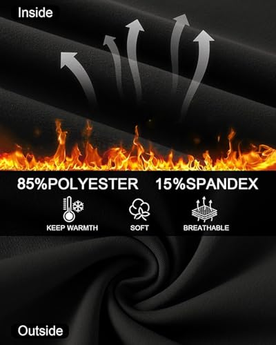 ATTIQOZI 3 Pack Thermounterwäsche Damen Warm Skiunterwäsche Oberteile Damen Innenfleece funktionsunterwäsche Weich Frauen Ski Unterwäsche Kompressions Laufoberteil 3 Schwarz M