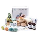 Felted Sky Succulents Needle Felting Craft Kit with Video Instructions | Learn How to Sculpt with Wo