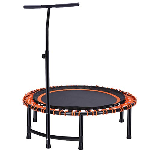 Trampoline de fitness compact avec guidon pour exercice cardio et aérobic domestique
