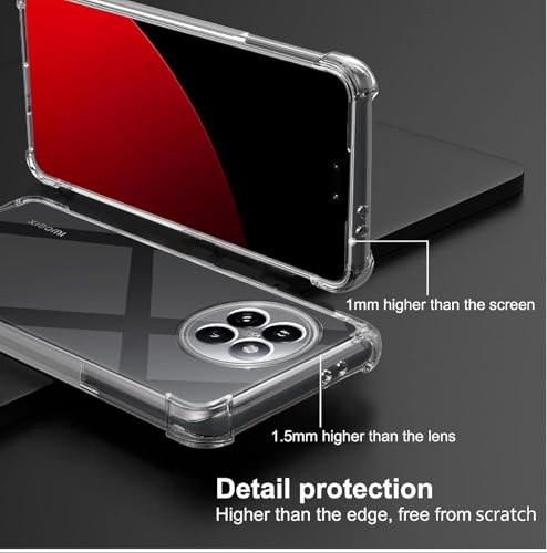 Image of BOXXO Flexible Back Cover for Xiaomi 14 Civi 5G | Back Cover Transparent Clear Shockproof Case Four Corner Protection | Slim Protective Mobile Phone Cover for Xiaomi 14 Civi 5G