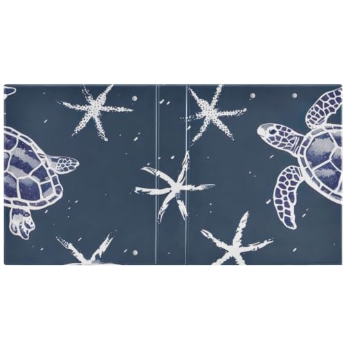 Classeur à anneaux en D 3,8 cm imprimé tortues marines bleu format A4 avec poches