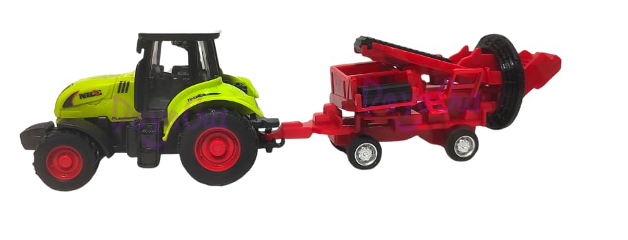 DOYOCRA Kids Toy Tractor, Small Scale, Green color with Harvest Attachment