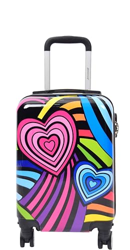 Valise rigide en polycarbonate Hlg968 finition soignée motif cœurs