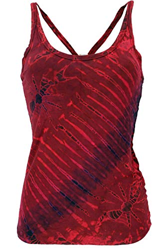 GURU SHOP Minigonna Hippie In Batik - Fascia Estiva Con Elastico, Verde, Taglia 38 (Unica), In Viscosa
