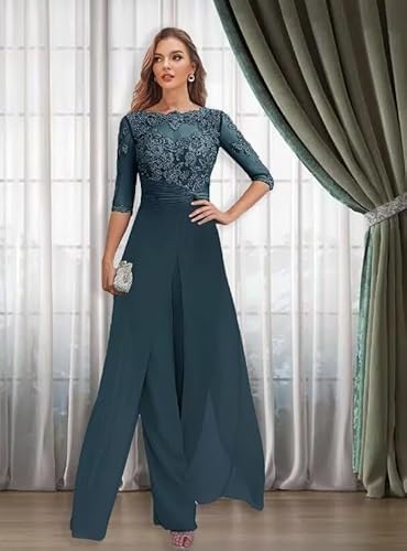Mother of The Bride Pant Suits for Women Dressy Chiffon Jumpsuit Formal Outfit Wedding Guest Dresses - Image 2