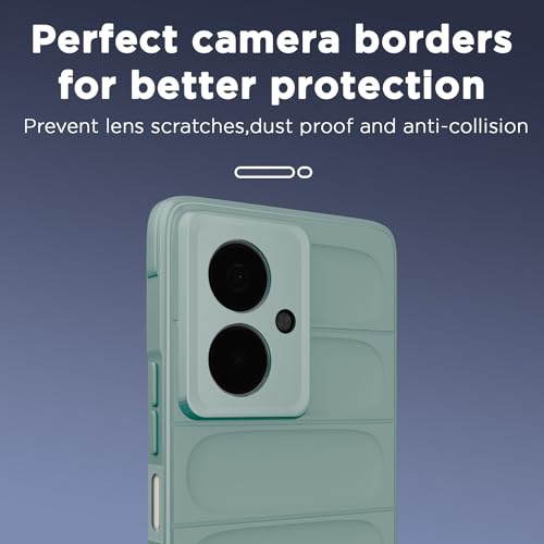 Image of Pikkme Redmi 13C 5G Back Cover Soft Matte Liquid Silicone TPU | Camera Protection | Shockproof Slim Back Case for Redmi 13C 5G (Green)