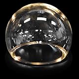 Sosoport Cúpula de Cristal Esférica 12 Cm Base para Exhibición de Flores Preservadas, Cubierta de Vidrio Decorativa para Hogar y Oficina, Vitrina Sobremesa para Decoración Floral