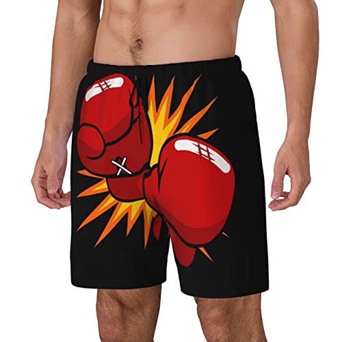 Mens Boxing Gloves Swim Trunks with Compression Liner Quick Dry Beachshorts3