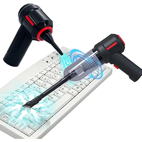 DIYARTS 3-in-1 Computer Vacuum Cleaner, Electronics Compressed Air Duster Blower, Portable Handheld Vacuum Cleaner, Rechargeable, Cordless Mini Keyboard Cleaner Kit for PC Computer Desk Car Cover