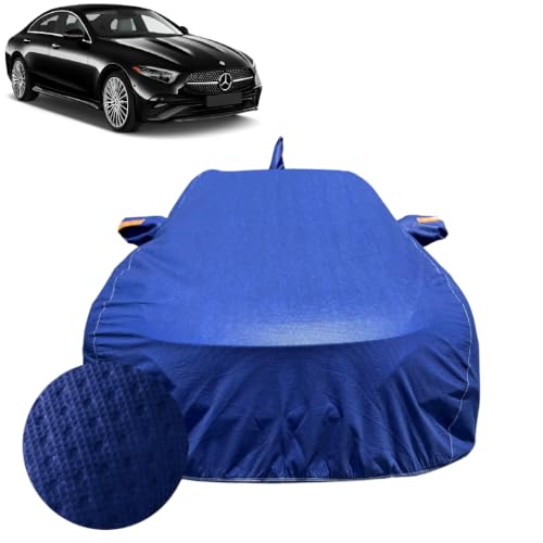 Image of ACTURATE Car Cover for Mercedes-Benz CLS Class (2019-2022) | 100% Waterproof Cover with Reflective Mirror Pockets | Dustproof, Scratchproof, Heatproof CLS Class Car Cover |Soft Cotton Lining| Blue