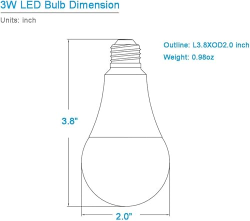Miniatura 6 de Bombilla LED de 12 V-60 V, bajo voltaje, 12 V CA, CC, luz suave, luz suave de 3000 K, base regular E26, tornillo mediano de 3 W, equivalente a 25 W,