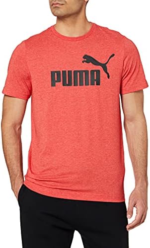 PUMA Erkek/Unisex ESS Heather Tee-High Risk Red Tees M - Görsel 1