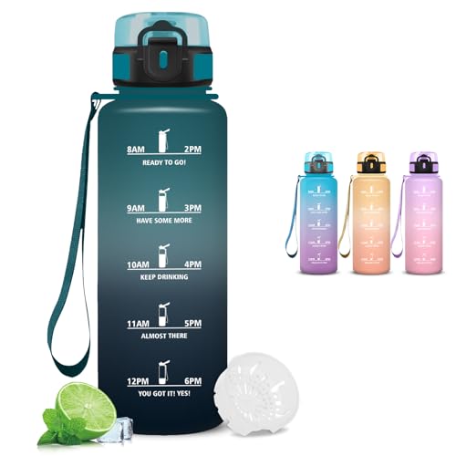 Trinkflasche- 1.5 liter- Trinkflasche Sport Wasserflasche Auslaufsicher mit Schlüsselband Wasserflasche Kohlensäure Geeignet Leicht zu Reinigen Sportflasche für Fitness Sprudel Joggen Gym