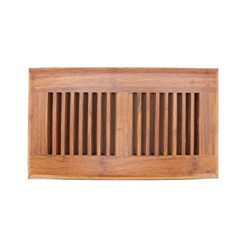 BambooMN 4' Inch x 9 7/8' Inch Strand Woven Bamboo Floor Register Air Vent Indent Cover - Carbonized...