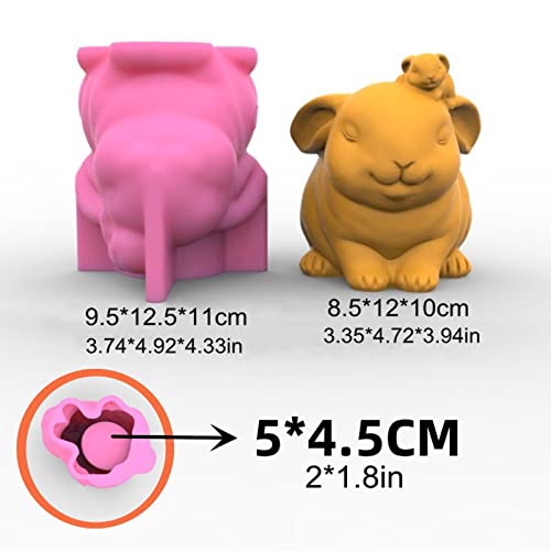 Moule pot de fleurs lapin silicone pour création artisanale en argile - 3