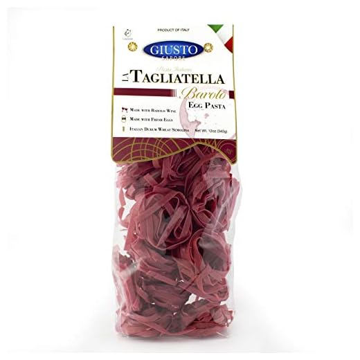 Giusto Sapore Barolo Tagliatelle Italian Egg Pasta Nest - 340g - Premium Bronze Drawn Durum Wheat Semolina Gourmet Pasta Noodles Brand - Imported from Italy and Family Owned (Barolo, 1 Pack)