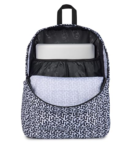 Image of JanSport SuperBreak Plus Backpack with Padded 15-inch Laptop Sleeve and Integrated Bottle Pocket - Spacious and Durable Daypack for Work and Travel, Team Colors White /Black /Black