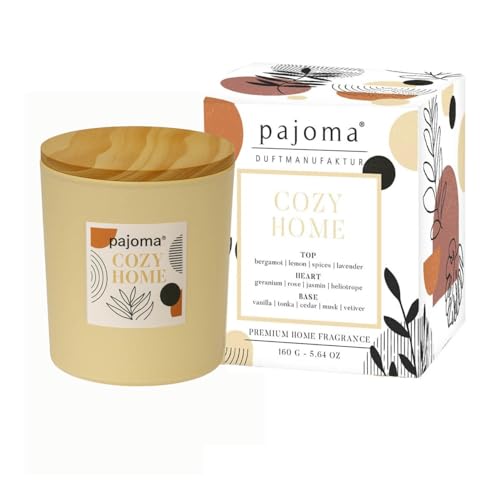 pajoma® Duftkerze im Glas Cozy Home 140 g mit Bambusdeckel 27 Std...
