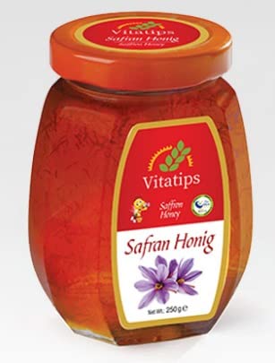 Honig mit Safran -Vitatips Marke- Netto 250 g darunter etwa 1,0 Gr Safran- Natürlich Honig (99.6%) mit bester Safranqualität (0.4%= 1.0 Gramm)-Fühlen Sie sich frisch und energiegeladen Cover