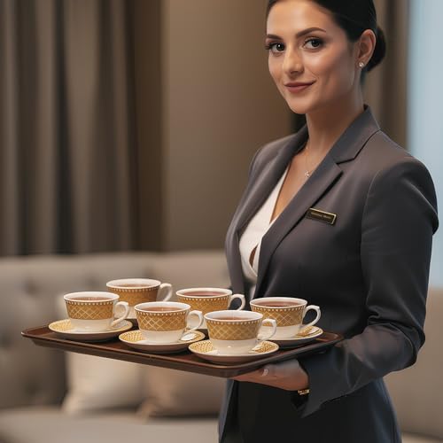 Image of UPC Premium Bone China Cup & Saucer Set (6 Pieces) | Elegant Solid Color Tea Coffee Cups | Lightweight, Durable & Glossy Finish | Ideal for Home, Office & Gifting (N-Cup white-33)