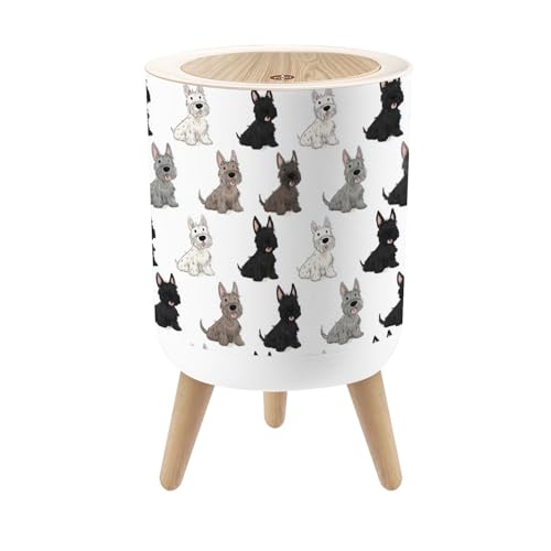 Caneca de basura pequeña con tapa y patas, 7 litros