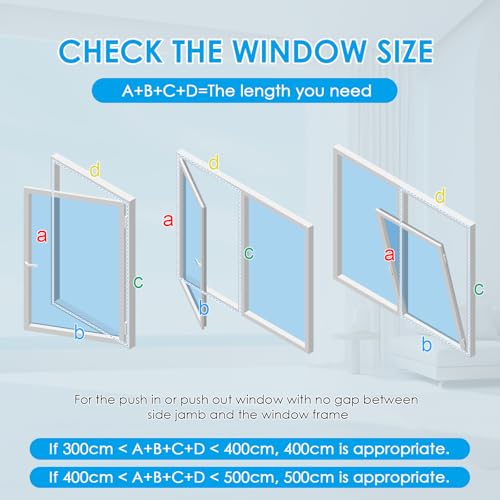 Ninonly 500CM Calfeutrage Fenetre Climatiseur pour Sèche-linge Climatiseur Bloque Efficacement l'air Chaud Convient aux Fenêtres, Lucarnes et Fenêtres Coulissantes(Cordon de Serrage) – vue 4