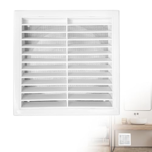 mizikuu 140 x 140mm Griglia Aerazione Rettangolare, Griglia di Ventilazione con Zanzariera per Presa d'Aria Copertura per Sfiato Dell'intradosso Bianco Feritoia Quadrata per Soffitto Cucina e Bagno