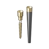 Vessel One Hitter Cone in ottone – 0,3 – 0,4 g, doppia elica per un filtraggio ottimale, raffreddamento – Dry Herb, erbe, fumo, vape, pipa pura, tabacco (grigio)