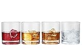 Modern Innovations 12 Ounce San Double Old Fashioned Whiskey Tumbler Set of 4- Restaurant Quality BPA-Free, Break Resistant, Dishwasher Safe Acrylic Drinking Glasses and Whiskey Glass Set