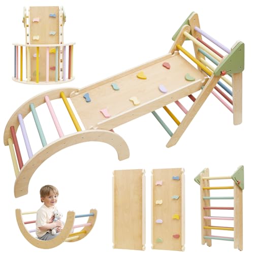 7in1 Pikler Triangle Set, Pikler Triangle Climbing Toys Set for