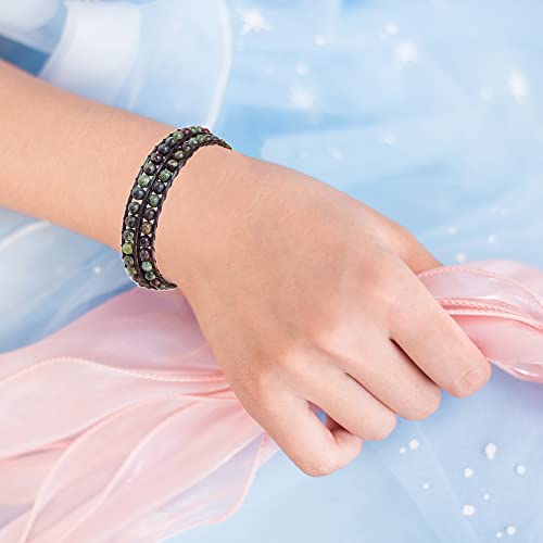 Ayriwoyi Leather Wrap Bracelet For Women Beaded Wrap Bracelets For Women Natural Stone Bracelet Womens Boho Bracelet Adjustable Handmade Bracelet thumb #1