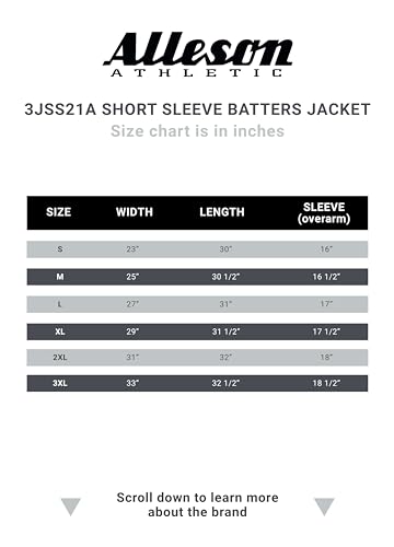 Alleson Athletic Jaqueta juvenil de manga curta para meninos (Estilo 3jss21y)