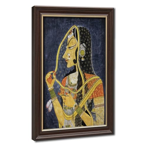Tableau miniature Bani Thani Kishangarh toile avec cadre pour habiller un mur vide