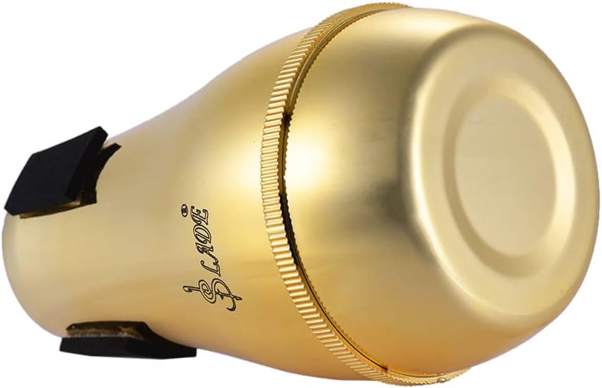 LAOJIA Light-Weight Practice Trombone Straight Mute Silenc-er Sourdine ABS Material for Alto Tenor Trombones,Mute for Trombone, Gold -