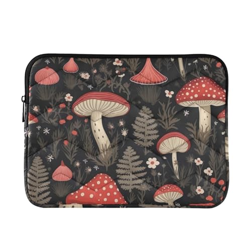 Funda para portátil 13-14 pulgadas impermeable con diseño de hongos rojos