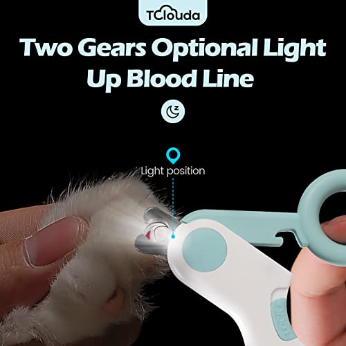 Tclouda Dog/Cat Nail Trimmers,Nail Clippers For Small Animals,Led Light Can Avoid Excessive Cutting,Suits For Dogs,Cats,Puppies,Kittens,Birds,Hedgehogs,Ferrets, Rabbits,Hamsters,With The Battery,Blue #TOP5