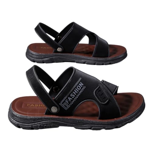 Premium Comfort Fashion Leather Flip-back Convertible Outdoor Sandals Sildes Summer Slippers For Men Indoor Footwear