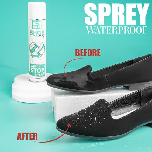 SULPO Wodoodporny impregnat do butów - 1 x 300 ml - Spray ochronny do butów ze skóry, zamszu, nubuku - Przeźroczysty - Ochrona butów przed deszczem, śniegiem, wilgocią