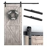 SMARTSTANDARD 6 FT Sliding Barn Door Soft Close Hardware Kit - 5 ft-10 ft, Smoothly and Quietly-Single Door-Invisible Design-Includes Step-by-Step Manual-Fit 36' Door Panel (J Shape)