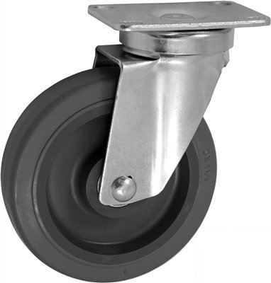 CasterHQ - 5 X 1.25 Light Duty Thermo Rubber Wheel - Swivel Caster - Light/Medium Duty Equipments