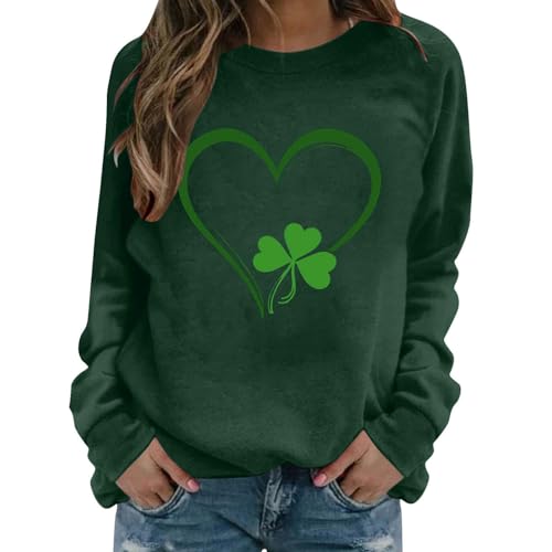 Sweat-shirt ample col rond pull festif décontracté sans capuche à motif imprimé doux